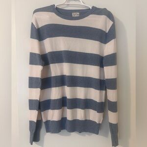 J. Crew Blue and Cream Crewneck Sweater Nautical Stripes